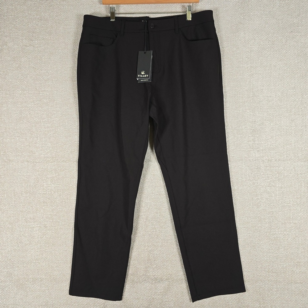 Tilley Mens 5-Pocket Tech Stretch Pants Black M07BT2104 38x30 NWT